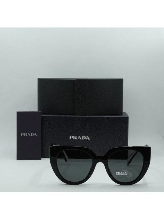 Prada PR14WS 09Q5S0 Cat Eye Sunglasses – Black Talc\\Grey main image 11